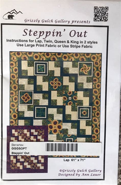 Steppin' Out by Ann Lauer - Lap - King quilt pattern from Grizzly Gulch ...