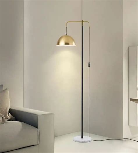 HDC Vintage Metal Marble Brass Black Living Room Dining Room Floor Lam