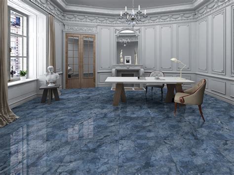 Buy 600x1200 Super Gloss Blue Marble Stone DK Floor and Wall Tiles ...