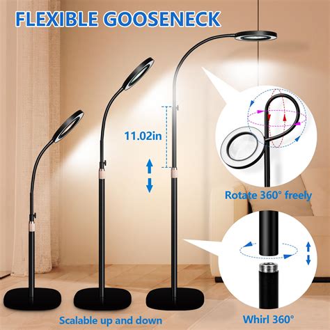 Flexible Magnifier Floor Magnifying Glass 10X 20X With Floor Stand And