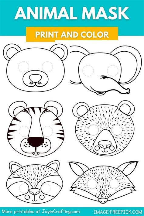 Jungle Animal Mask Printable Coloring Page | Animal masks, Animal masks ...