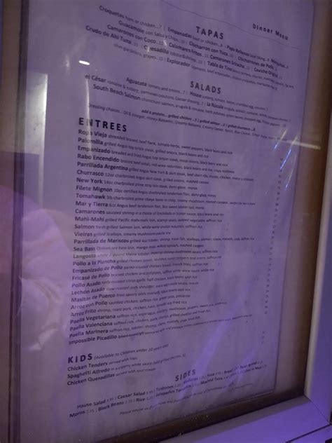 Menu at Coco Palm Restaurant, Pomona