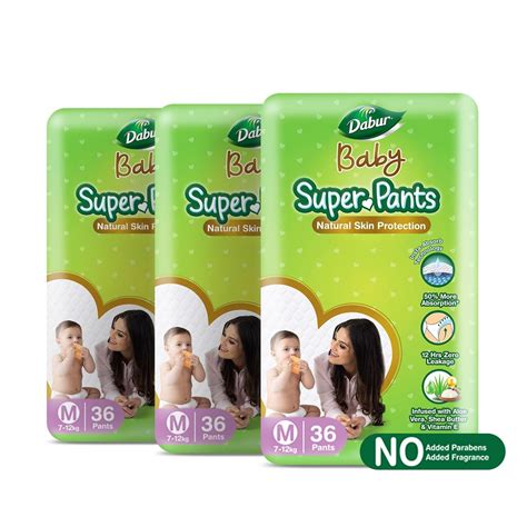 DABUR Baby Super Pants- Medium 36 Pack-Po3, Green : Amazon.in: Clothing ...