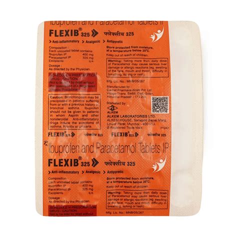 Flexib 325mg Strip Of 20 Tablets: Uses, Side Effects, Price & Dosage ...