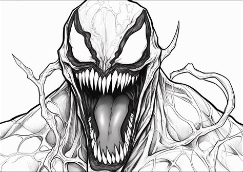 Horrible Venom coloring - Venom Coloring Pages