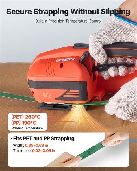 VEVOR Electric Strapping Machine, 2 x 4000mAh Batteries, Automatic ...
