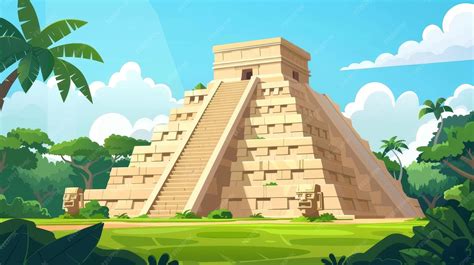Premium Photo | Aztec pyramid temple and statues historical landmarks of Maya civilization ...