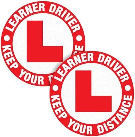Fusion L-Shaped Board for Learning Driver Red Car Decal Self Adhesive ...