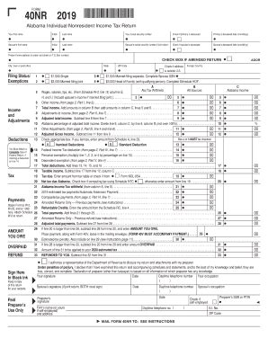 AL DoR 40NR 2019 - Fill out Tax Template Online