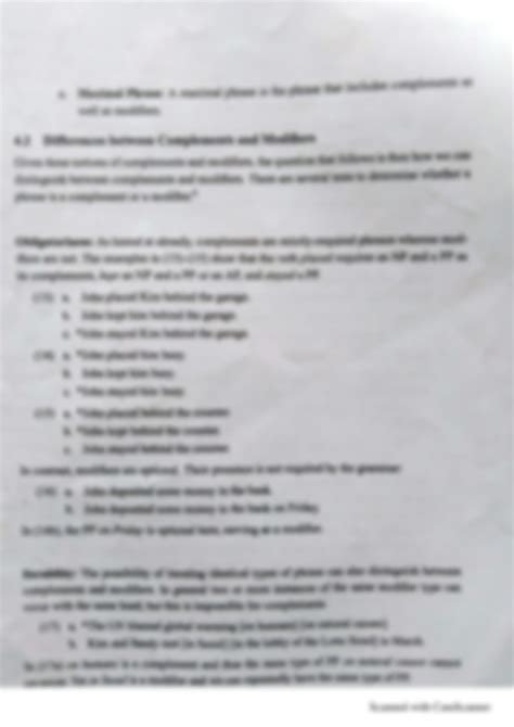 SOLUTION: define Head, complements and modifiers with examples - Studypool