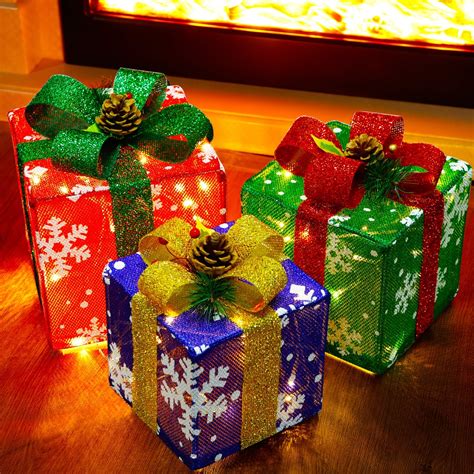 Amazon.com: Kigley Set of 6 Christmas Lighted Gift Boxes LED Present ...