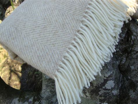 Beige Herringbone | Shetland Blanket | Solway Blankets