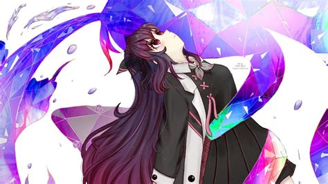 Download wallpaper 1366x768 girl, pose, dress, anime, art tablet ...