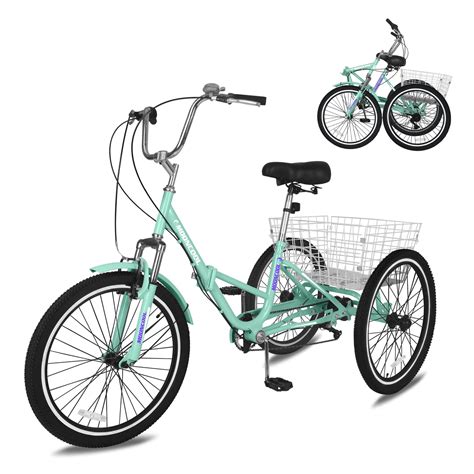 Buy Slsy Adult Folding Tricycles, 7 Speed Folding Adult Trikes, 20 24 ...