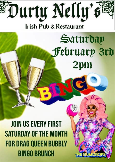 Chiklets Drag Queen Bingo Brunch, Durty Nelly's Irish Pub & Restaurant ...