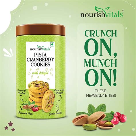 Buy NOURISHVITALS PISTA CRANBERRY COOKIES CRUNCHY DELIGHTS GENIUS SNACK ...