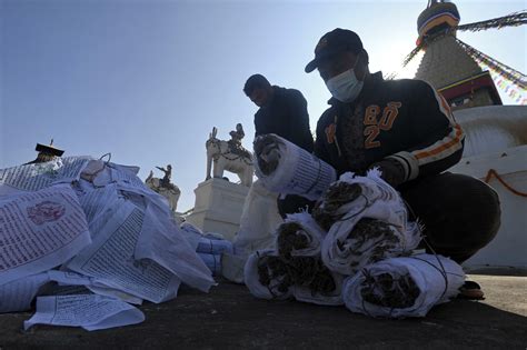 Nepal's biggest stupa turns to biodegradable prayer flags