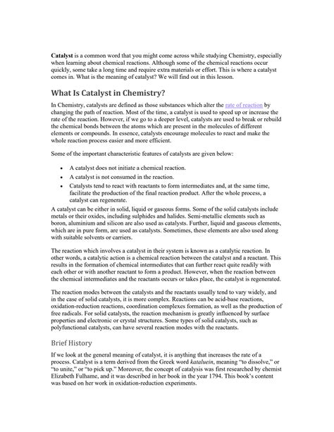 Catalyst Word Examples at George Buttenshaw blog