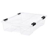 SAMLA box with lid/clip lock, transparent/black, 79x57x19 cm/55 l ...
