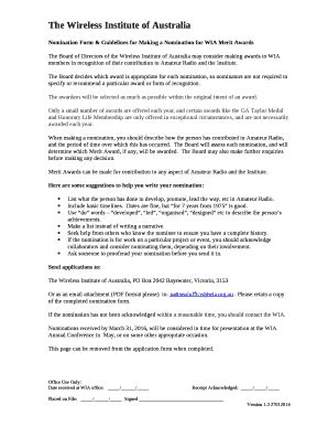 Nomination & Guidelines for Making a Nomination for WIA Merit Awards ...