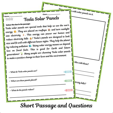 Tesla Solar Panels | Short Reading Comprehension Creative Worksheet ...