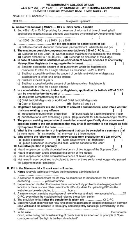 Crpc 5 Sem 2nd Hons genl - law - VISWABHARATHI COLLEGE OF LAW L.L (3 Y ...