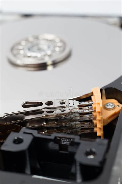 Inside Hard Disk Drive (HDD)-Computer Hardware Components. Stock Photo ...