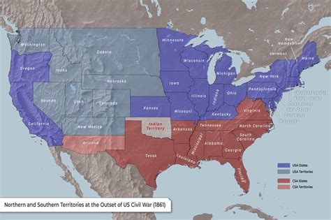 Map: Outset of the American Civil War (1861) | TheCollector