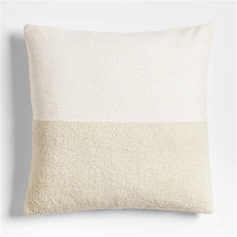 Biella Wool-Cotton Blend Textured 23"x23" Arctic Ivory Throw Pillow ...