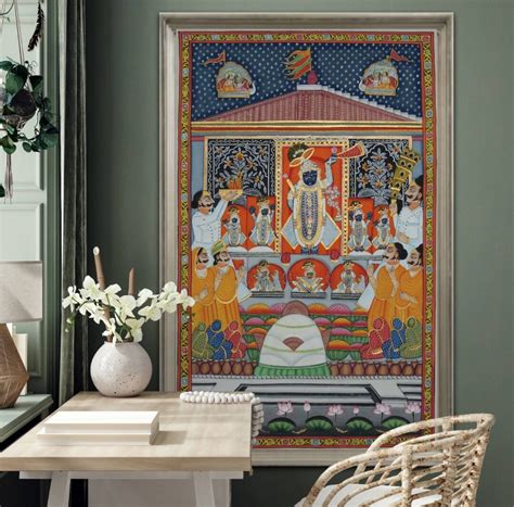 Buy Vintage Handmade Lord Shrinathji Pichwai Painting, Shrinathji ...