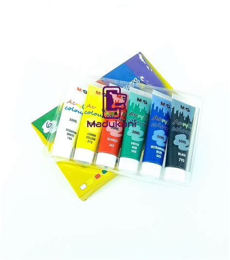 6 Color Acrylic Paint Set 30ml Tubes - Madukani Online Shop