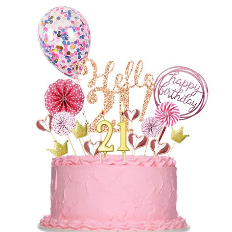 Buy 21th Birthday Decorations Personalised Cake Topper,21th Cake ...