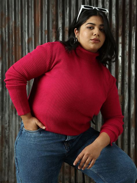 Plus Size Ribbed Turtle Neck Pullover - High Star x Dennis Lingo ...