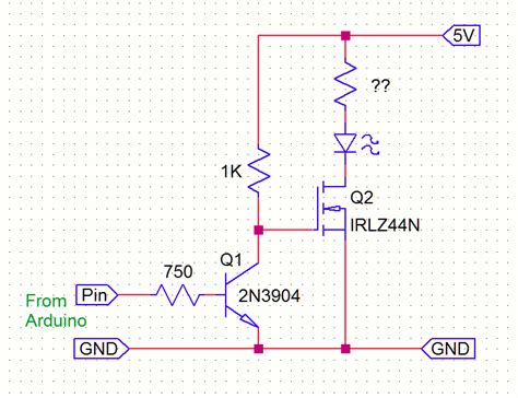 Image result for Arduino MOS FET LED Circuit Diagram