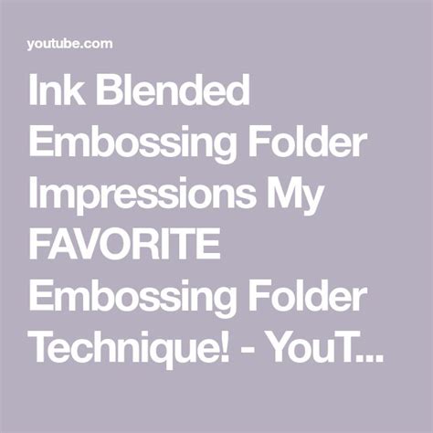 Image result for Embossing Folder Technique Tutorials