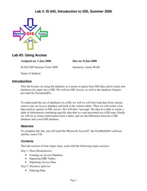 Fillable Online Lab #3: Using Access - Marshall University Personal Web ...