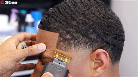 Image result for Barber Tutorial 360 Wave Temp Fade Crispy Line Up Free Hand Trim