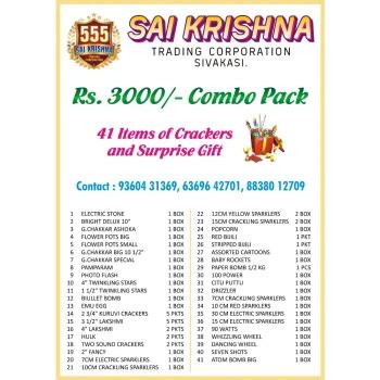 Buy Diwali crackers Combo pack at best price
