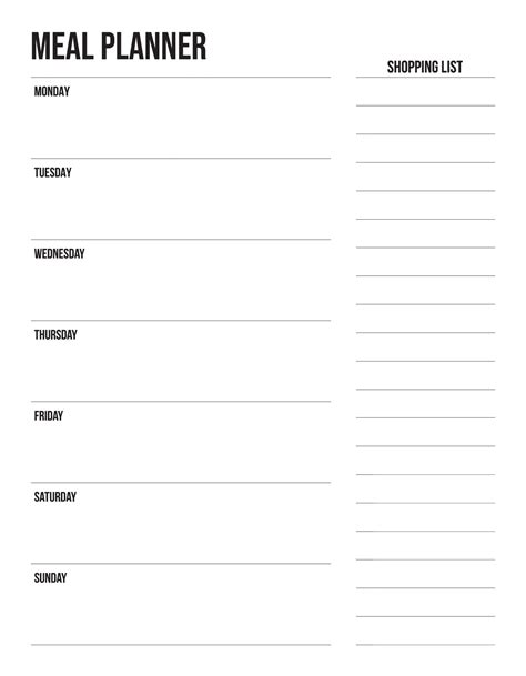 Menu Planner Template 的图像结果