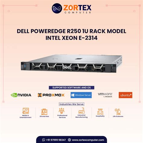 Dell PowerEdge R250 1U Xeon E-2314 Rack Server
