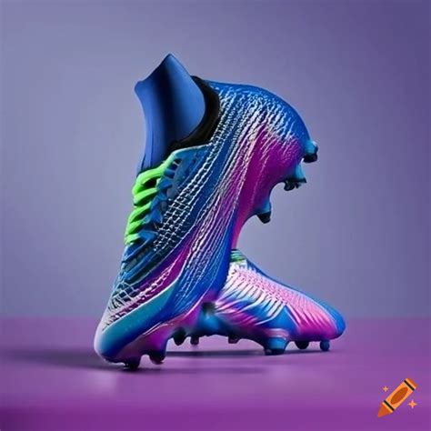 Blue and purple soccer cleats