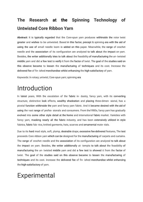 The Research at the Spinning Technology of Untwisted Core Ribbon Yarn ...