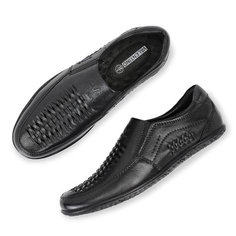 Men Premium Leather Black Slip-On Formal Shoes (CityWalker-40-Black ...