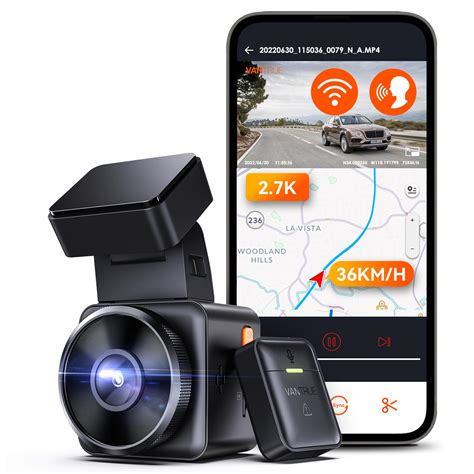 Vantrue E1 2.7K WiFi Mini Dash Cam with GPS and Speed, Voice Control ...