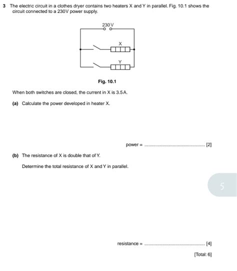 Solved: The electric circuit in a clothes dryer contains two heaters X ...