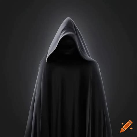 Black and white artwork of a mysterious cloaked figure on Craiyon