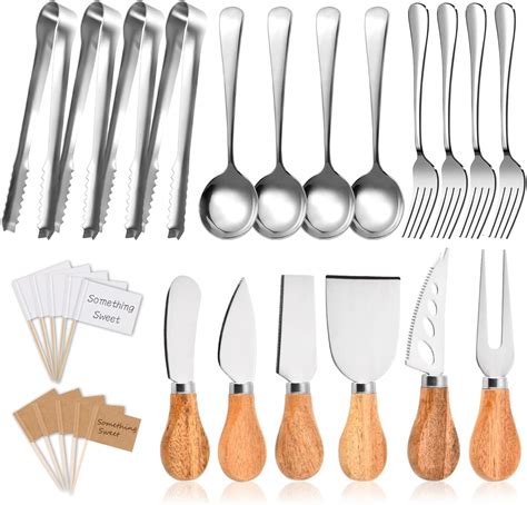 Amazon.com: 19 Pcs Charcuterie Accessories, Cheese Knives Charcuterie Board Accessories ...