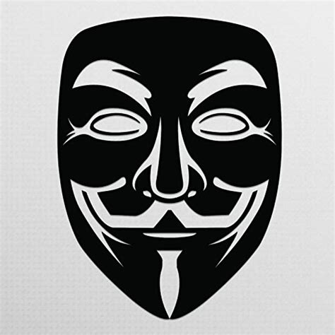 Buy Anonymous Mask Black Vinyl Decal | Anonymous Stickers V for ...
