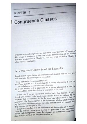 Chapter 6 congruence classes - Abstract Algebra - Studocu