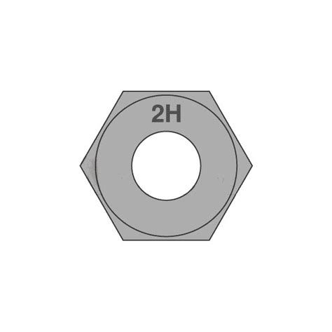 Newport Fasteners Heavy Hex Nut, #3-8, Steel, Grade 2H, Plain, 2-61/64 ...